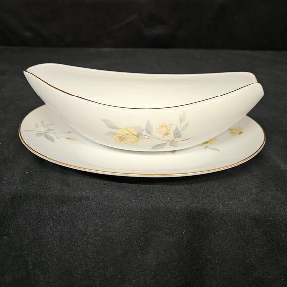 Wyndham Gay Rose Gravy Boat and Underplate Sango Japan Fine China - Picture 2 of 11